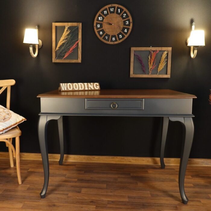 Wooding 120 Cm Masif Antrasit Ceviz Çalışma Masası