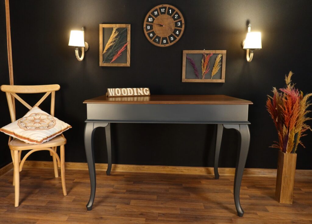 Wooding 100 Cm Masif Antrasit Ceviz Yemek Masası - Görsel 2