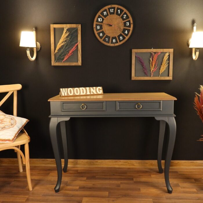 Wooding 120 Cm Masif Antrasit Naturel Dresuar