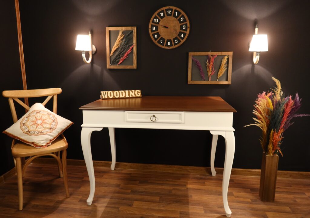 Wooding 120 Cm Masif Beyaz Ceviz Çalışma Masası - Görsel 6
