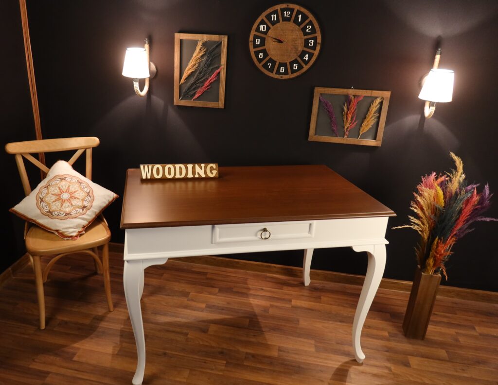 Wooding 120 Cm Masif Beyaz Ceviz Çalışma Masası - Görsel 2