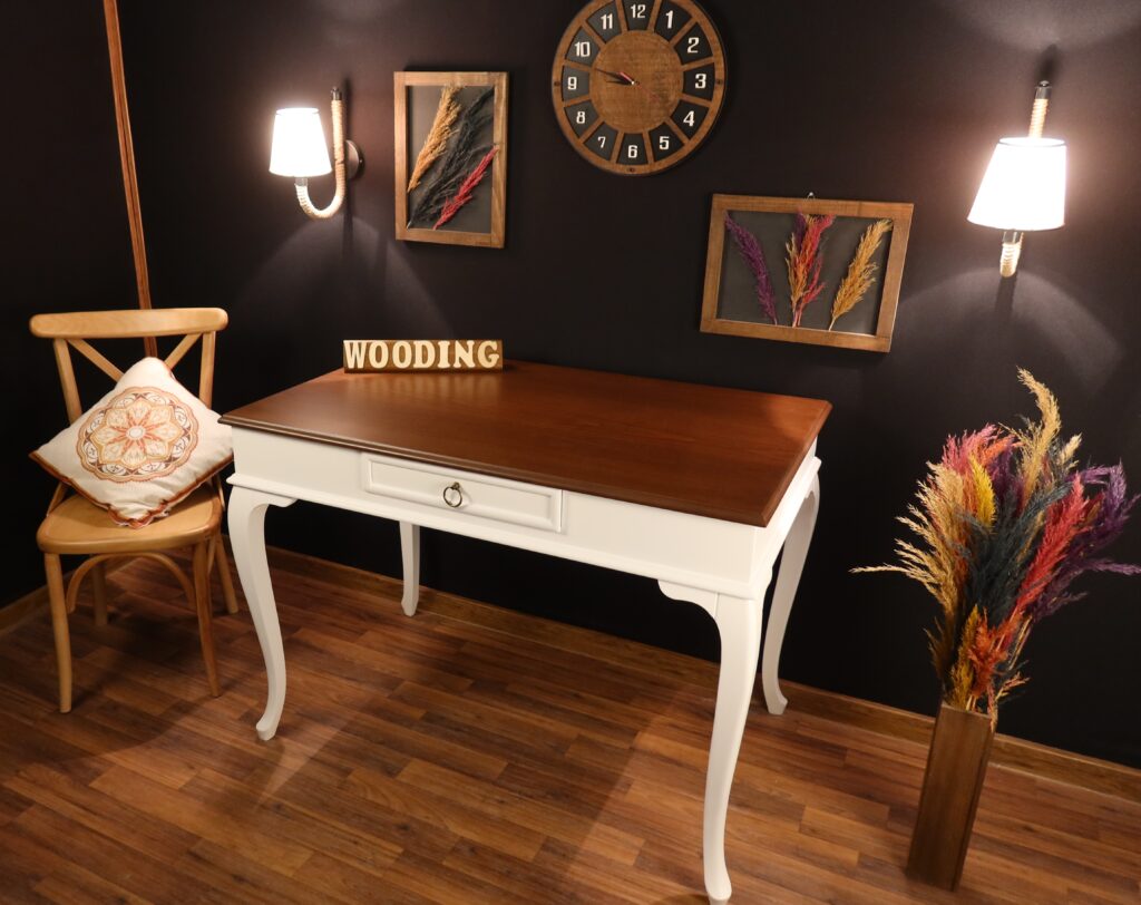 Wooding 120 Cm Masif Beyaz Ceviz Çalışma Masası - Görsel 3