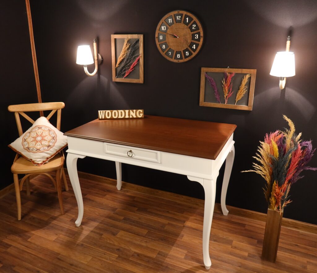 Wooding 120 Cm Masif Beyaz Ceviz Çalışma Masası - Görsel 5