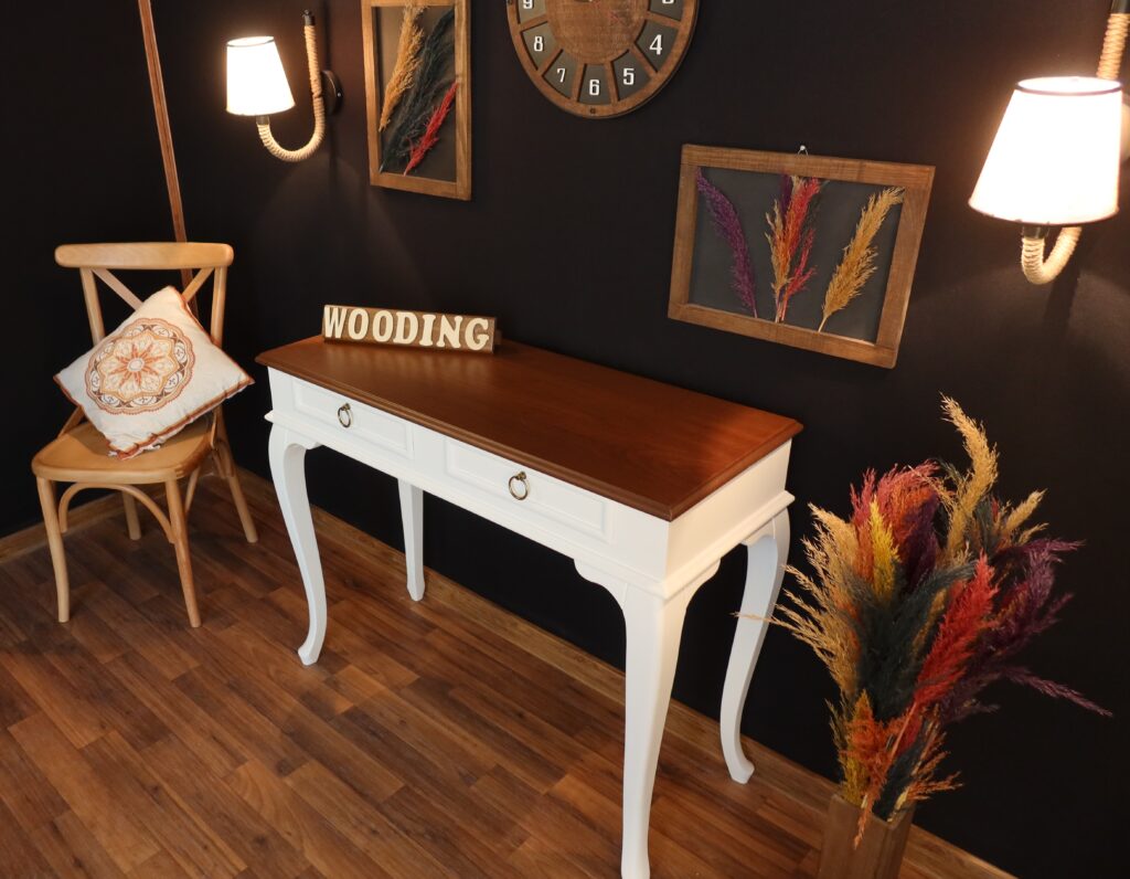 Wooding 120 Cm Masif Beyaz Ceviz Dresuar - Görsel 3