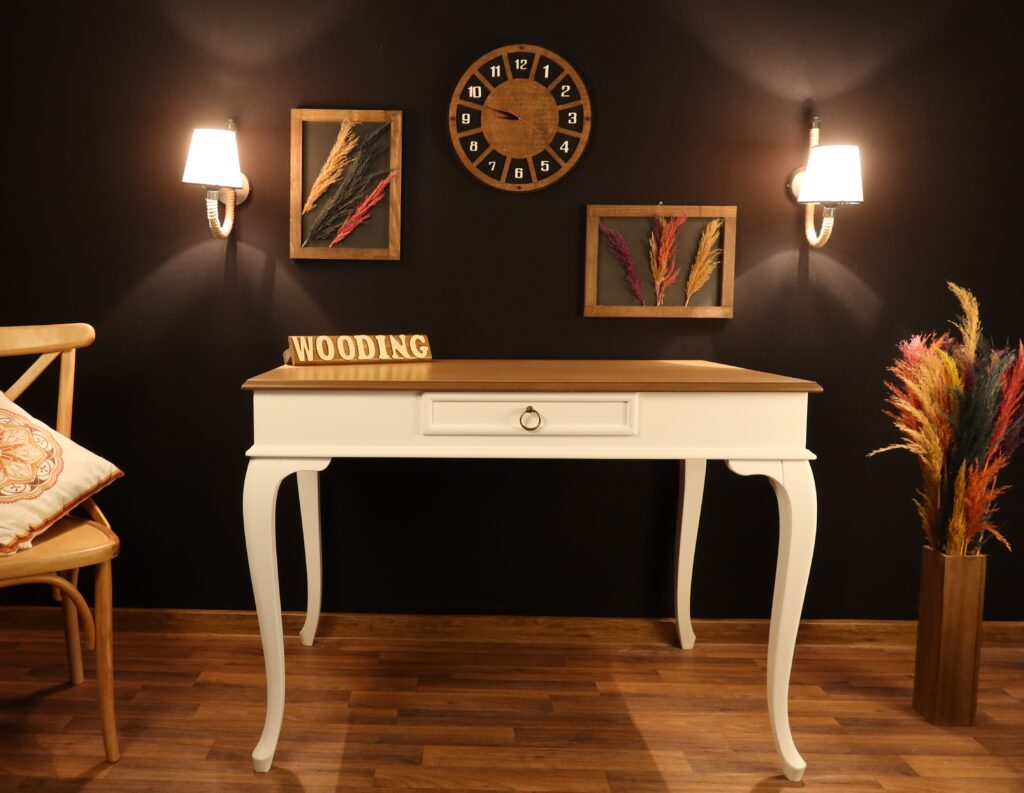 Wooding 100 Cm Masif Beyaz Naturel Çalışma Masası
