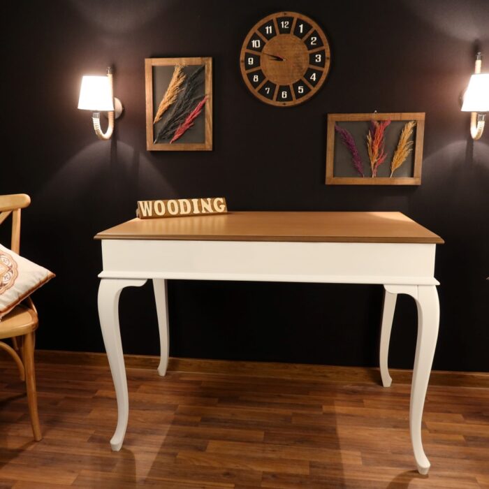 Wooding 100 Cm Masif Beyaz Naturel Yemek Masası
