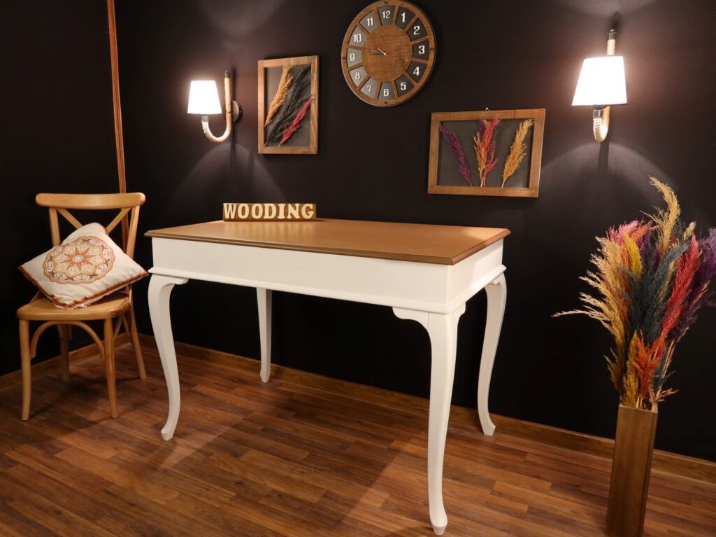 Wooding 120 Cm Masif Beyaz Naturel Yemek Masası - Görsel 2