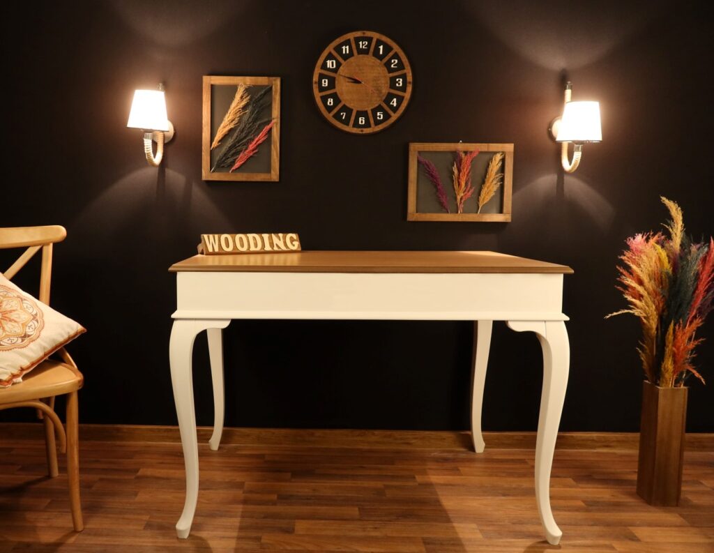 Wooding 120 Cm Masif Beyaz Naturel Yemek Masası - Görsel 4
