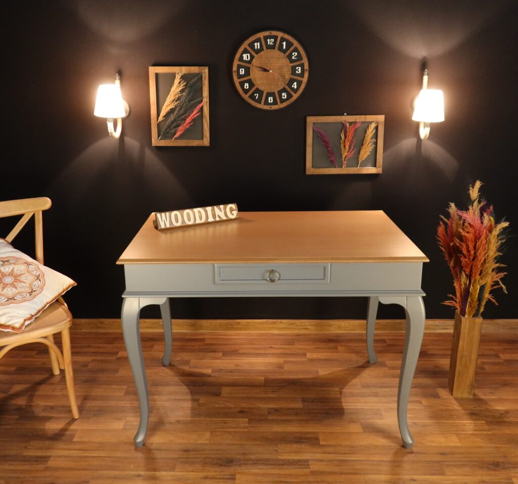 Wooding 120 Cm Masif Gri Naturel Çalışma Masası - Görsel 2