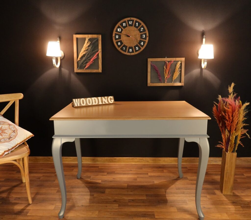 Wooding 120 Cm Masif Gri Naturel Yemek Masası - Görsel 2