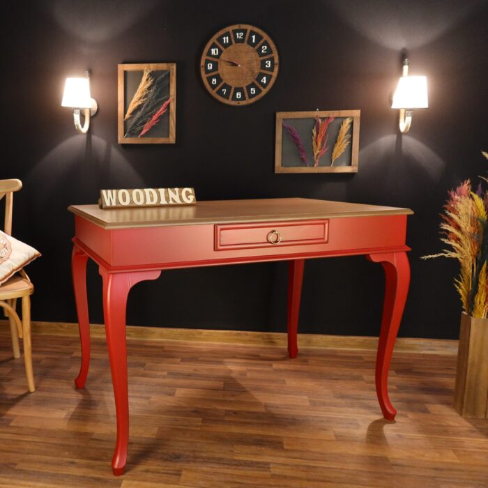 Wooding 120 Cm Masif Kırmızı Naturel Çalışma Masası
