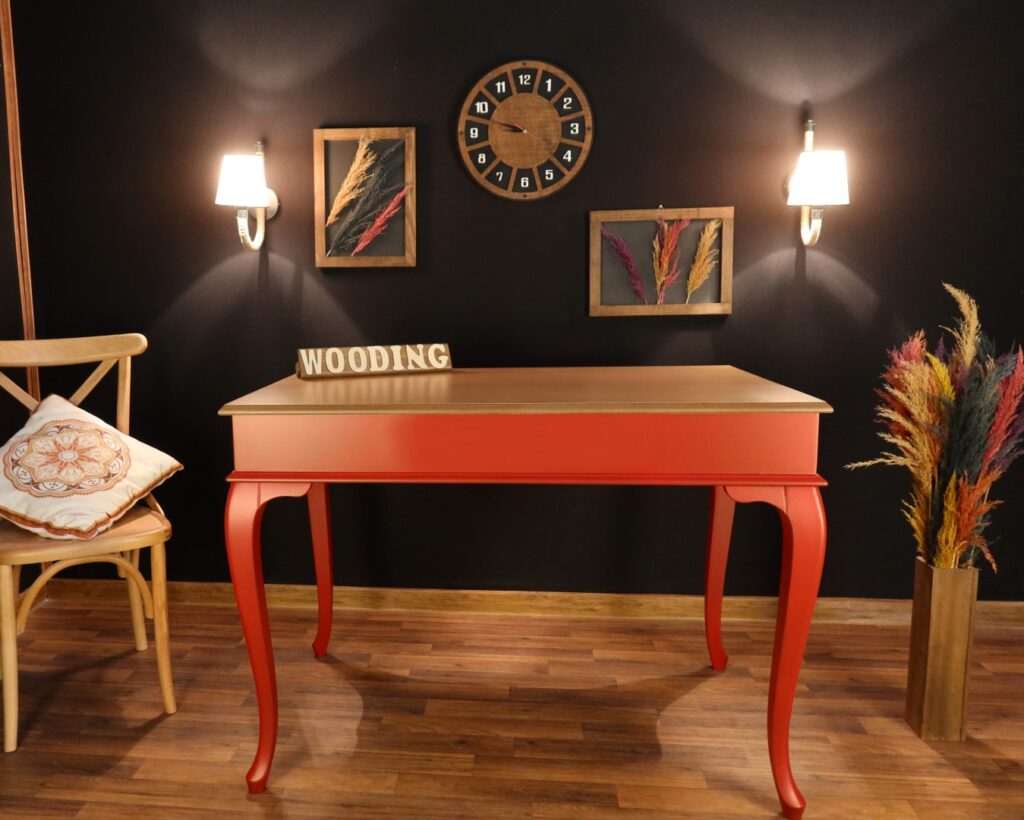 Wooding 100 Cm Masif Kırmızı Naturel Yemek Masası