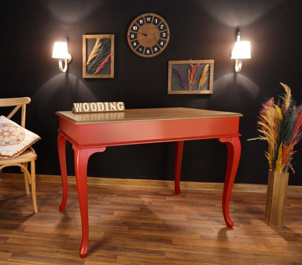 Wooding 100 Cm Masif Kırmızı Naturel Yemek Masası - Görsel 2