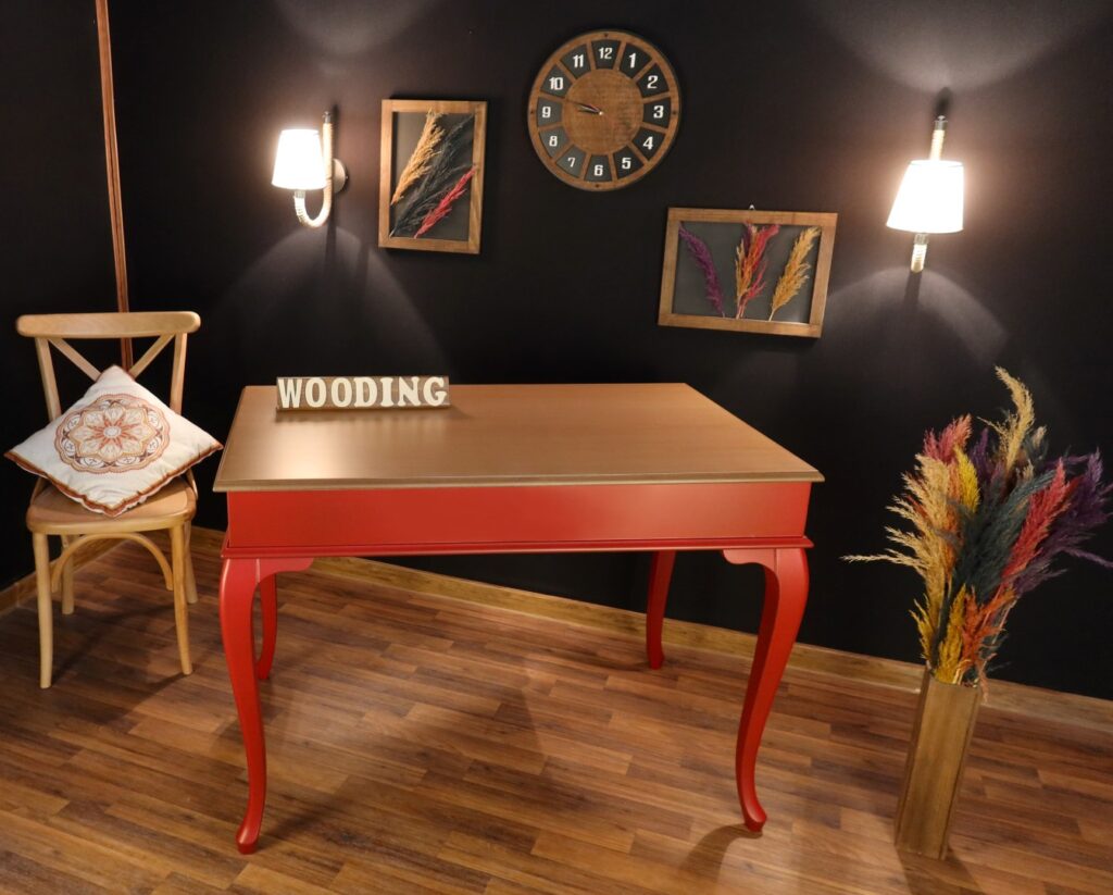 Wooding 100 Cm Masif Kırmızı Naturel Yemek Masası - Görsel 3