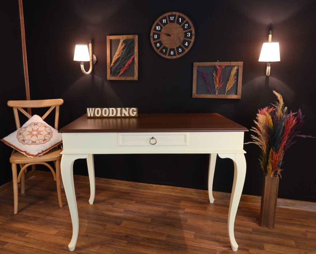 Wooding 100 Cm Masif Krem Ceviz Çalışma Masası
