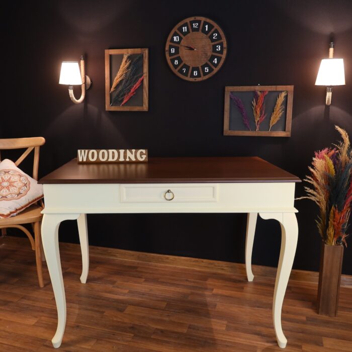 Wooding 120 Cm Masif Krem Ceviz Çalışma Masası