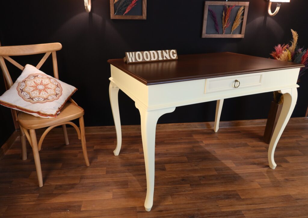 Wooding 100 Cm Masif Krem Ceviz Çalışma Masası - Görsel 3