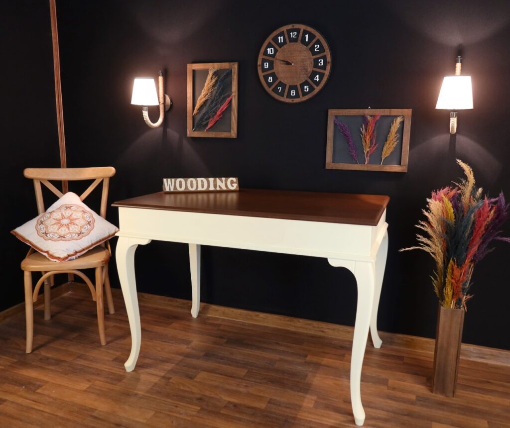 Wooding 100 Cm Masif Krem Ceviz Yemek Masası - Görsel 4