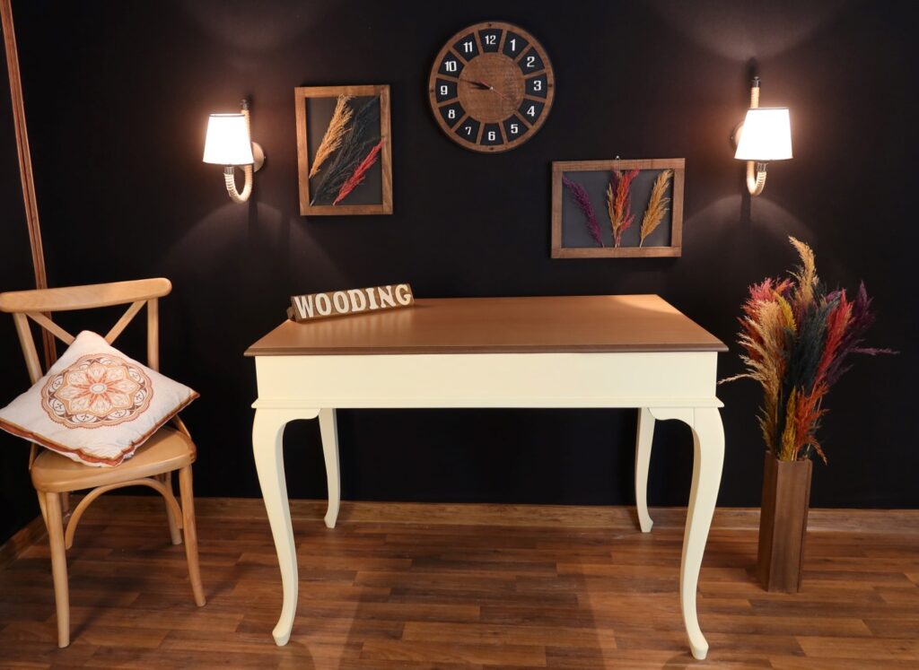 Wooding 100 Cm Masif Krem Naturel Yemek Masası - Görsel 6