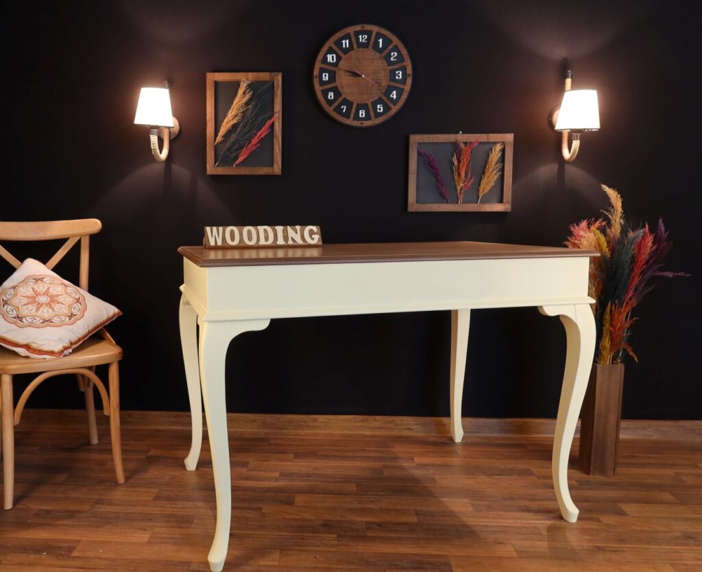 Wooding 100 Cm Masif Krem Naturel Yemek Masası - Görsel 2