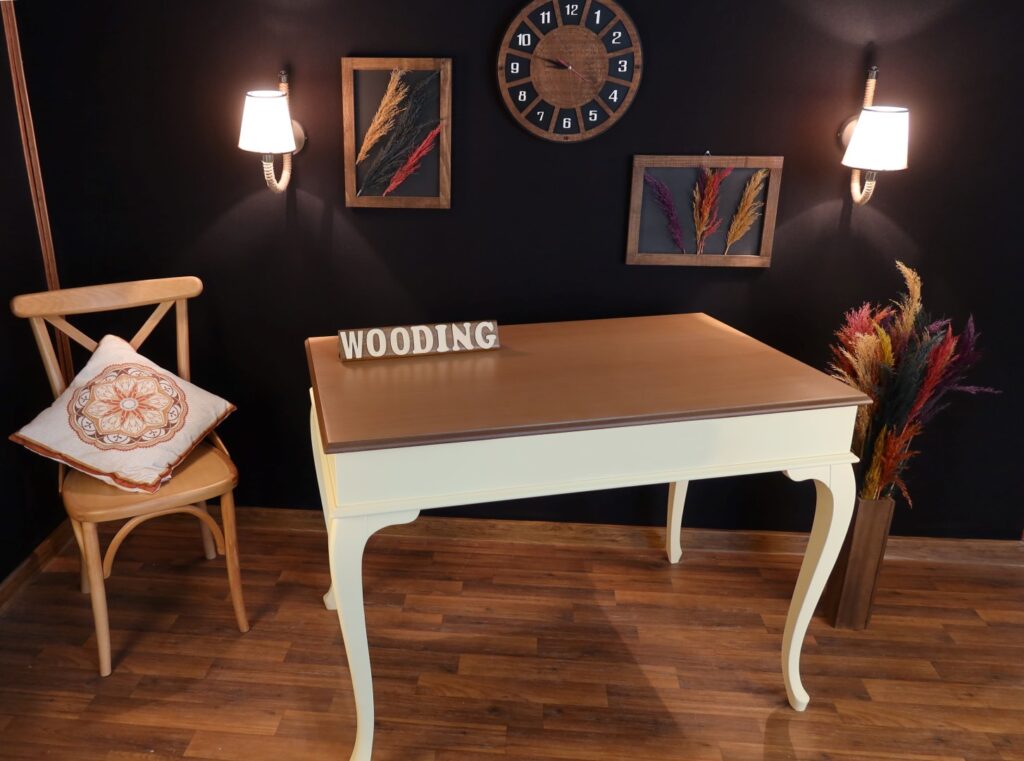 Wooding 100 Cm Masif Krem Naturel Yemek Masası - Görsel 3