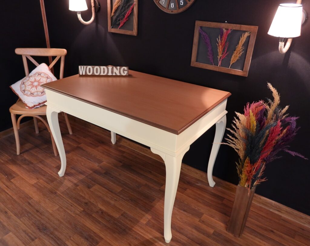 Wooding 100 Cm Masif Krem Naturel Yemek Masası - Görsel 5