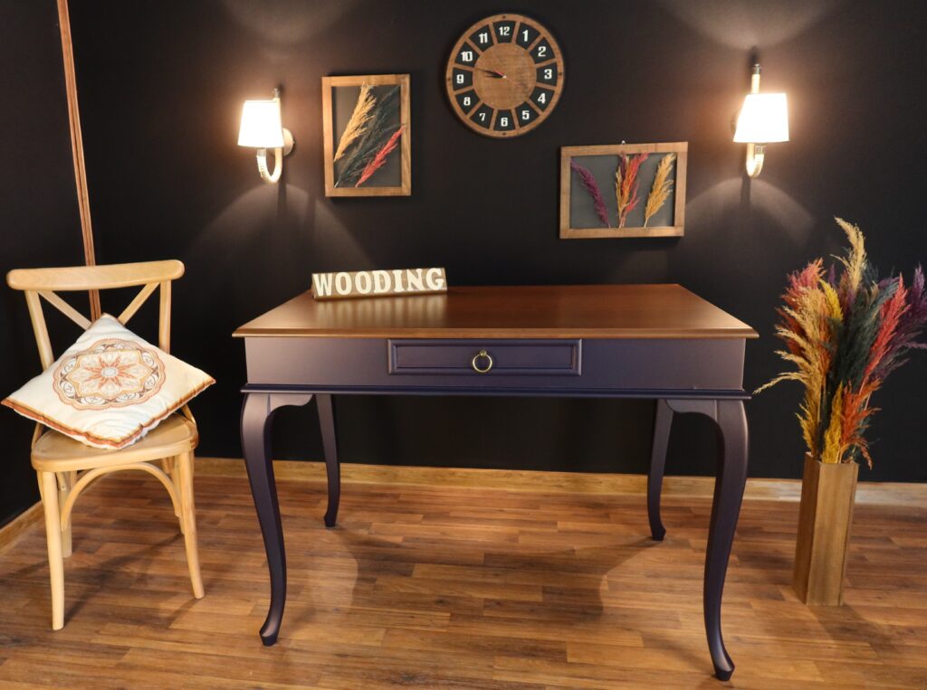 Wooding 100 Cm Masif Lacivert Ceviz Çalışma Masası