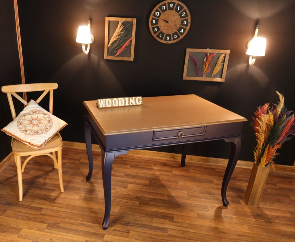 Wooding 100 Cm Masif Lacivert Naturel Çalışma Masası