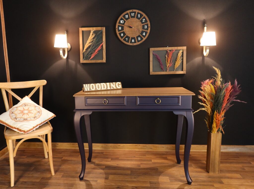 Wooding 120 Cm Masif Lacivert Naturel Dresuar