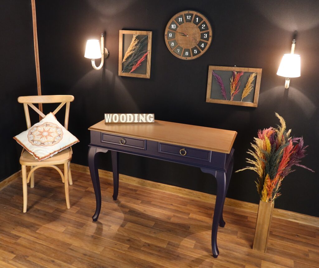 Wooding 120 Cm Masif Lacivert Naturel Dresuar - Görsel 3