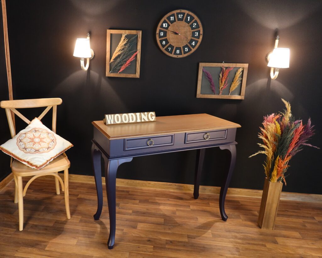 Wooding 120 Cm Masif Lacivert Naturel Dresuar - Görsel 4