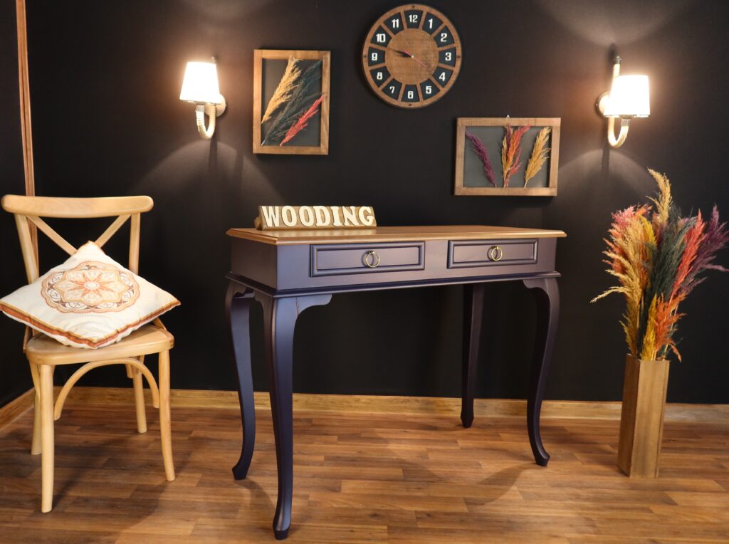 Wooding 120 Cm Masif Lacivert Naturel Dresuar - Görsel 5