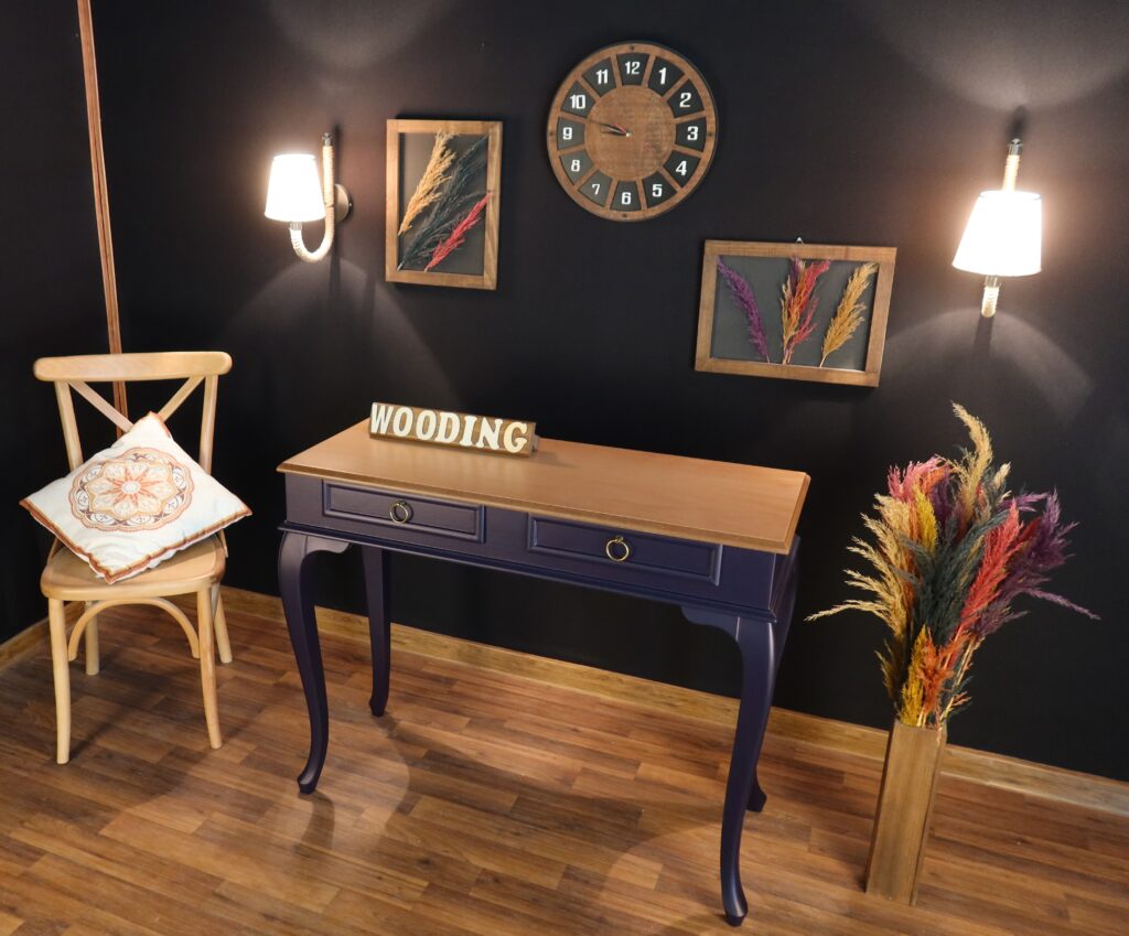 Wooding 120 Cm Masif Lacivert Naturel Dresuar - Görsel 6