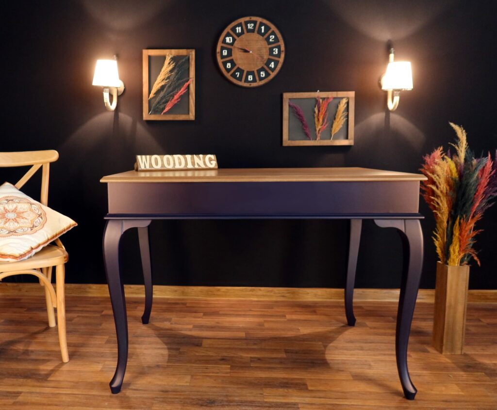 Wooding 100 Cm Masif Lacivert Naturel Yemek Masası