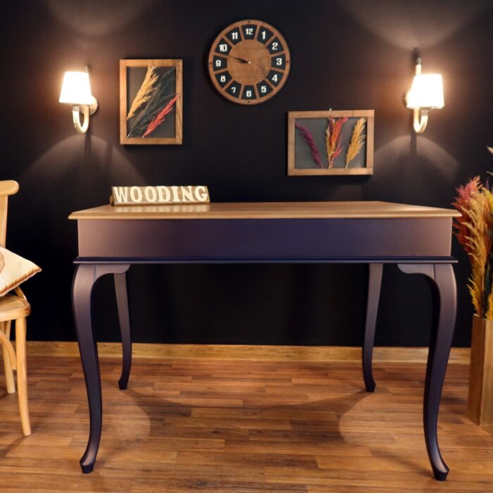 Wooding 100 Cm Masif Lacivert Naturel Yemek Masası