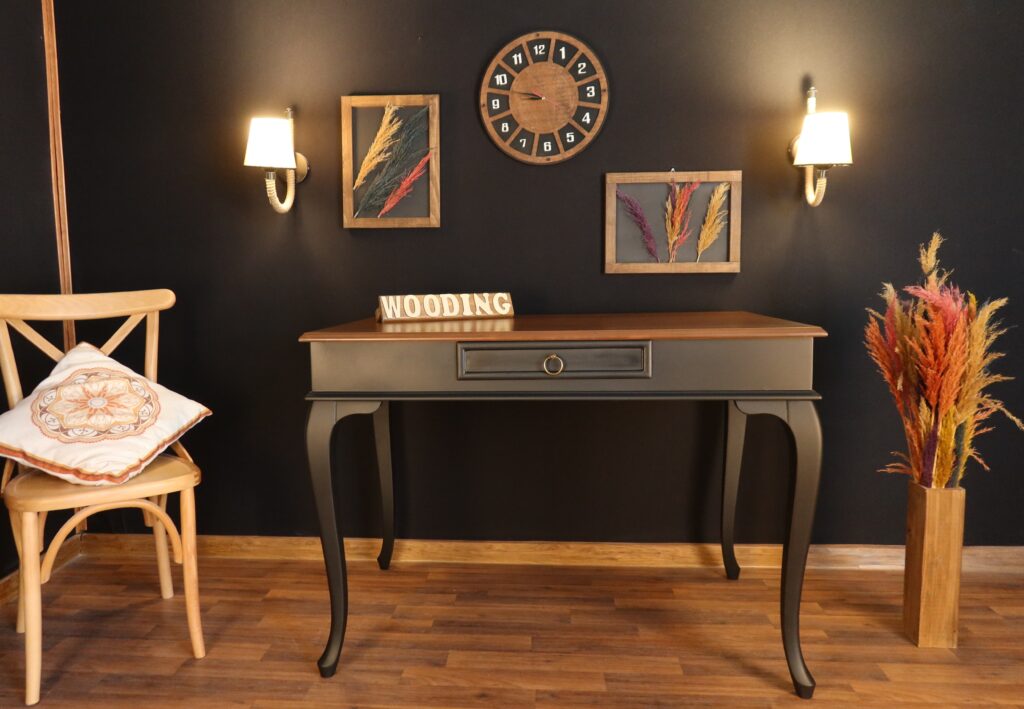 Wooding 100 Cm Masif Siyah Ceviz Çalışma Masası