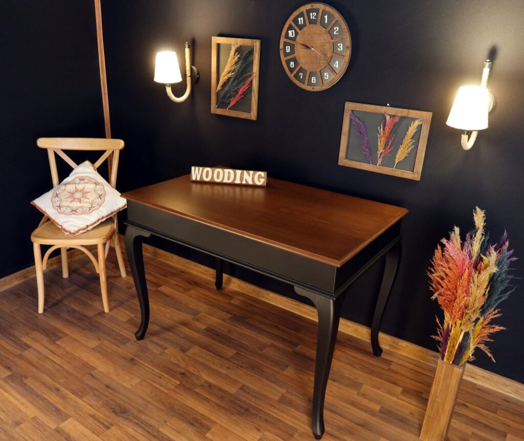 Wooding 120 Cm Masif Siyah Ceviz Yemek Masası