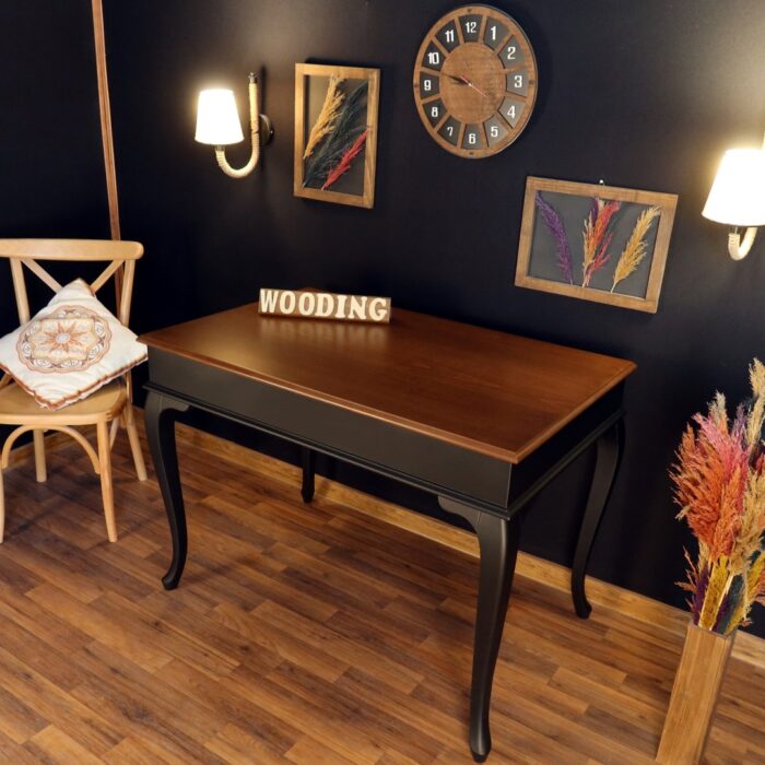 Wooding 100 Cm Masif Siyah Ceviz Yemek Masası