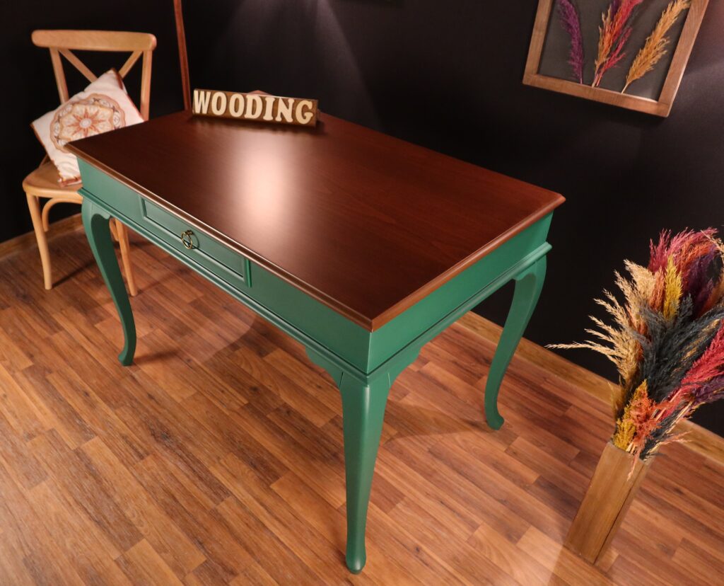 Wooding 120 Cm Masif Yeşil Ceviz Çalışma Masası - Görsel 3