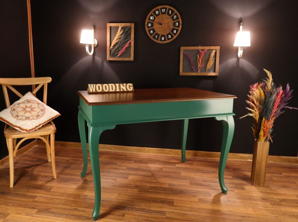 Wooding 100 Cm Masif Yeşil Ceviz Yemek Masası
