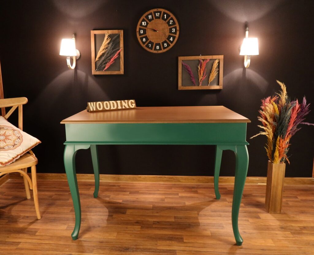 Wooding 100 Cm Masif Yeşil Naturel Yemek Masası