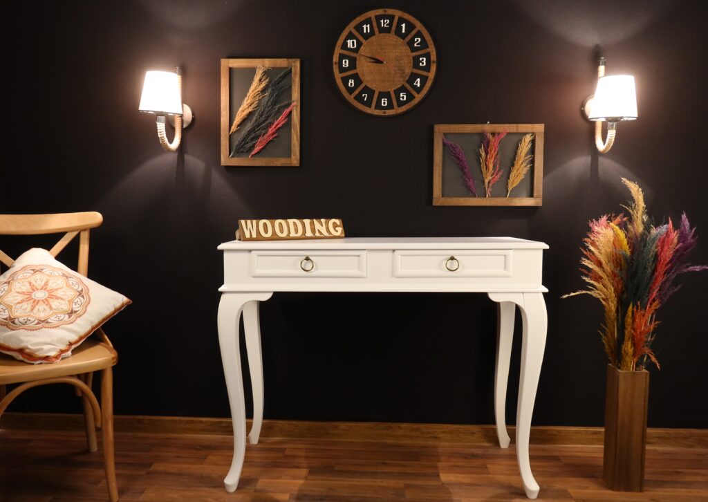Wooding Mobilya 120 Cm Çekmeceli Masif Beyaz Dresuar