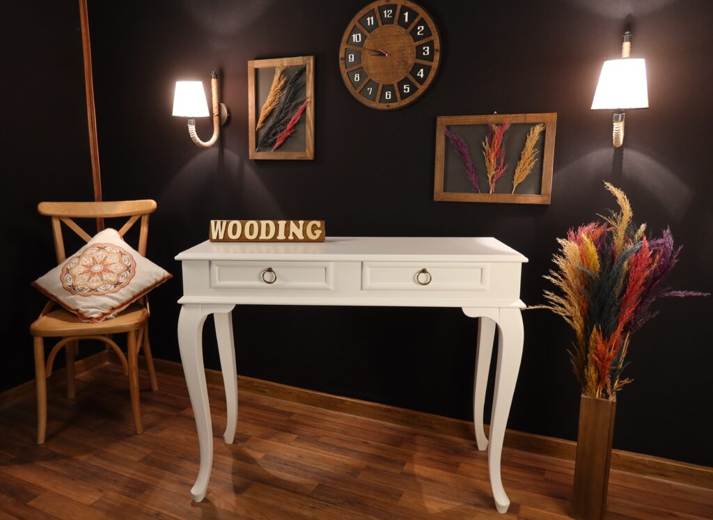 Wooding Mobilya 120 Cm Çekmeceli Masif Beyaz Dresuar - Görsel 3