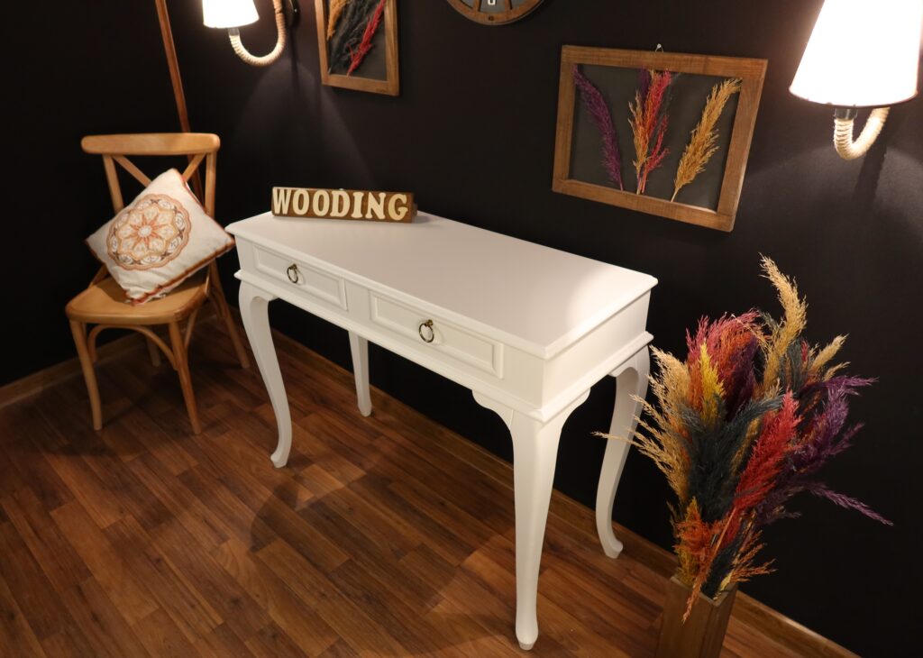 Wooding Mobilya 120 Cm Çekmeceli Masif Beyaz Dresuar - Görsel 4