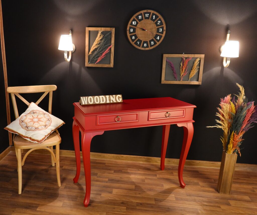 Wooding Mobilya 120 Cm Çekmeceli Masif Kırmızı Dresuar - Görsel 4