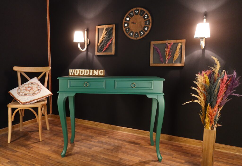 Wooding Mobilya 120 Cm Çekmeceli Masif Yeşil Dresuar - Görsel 4