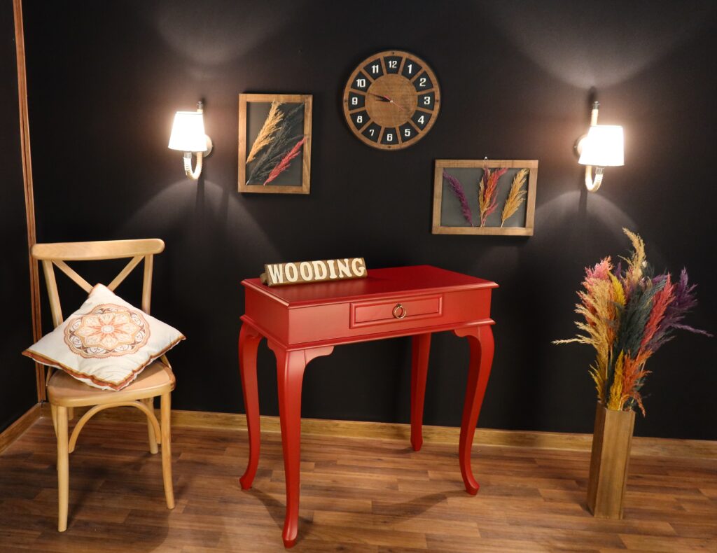 Wooding Mobilya 80 Cm Çekmeceli Masif Kırmızı Dresuar - Görsel 4