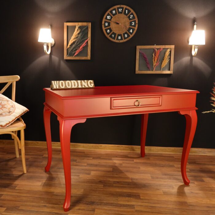Wooding 120 Cm Masif Kırmızı Çalışma Masası
