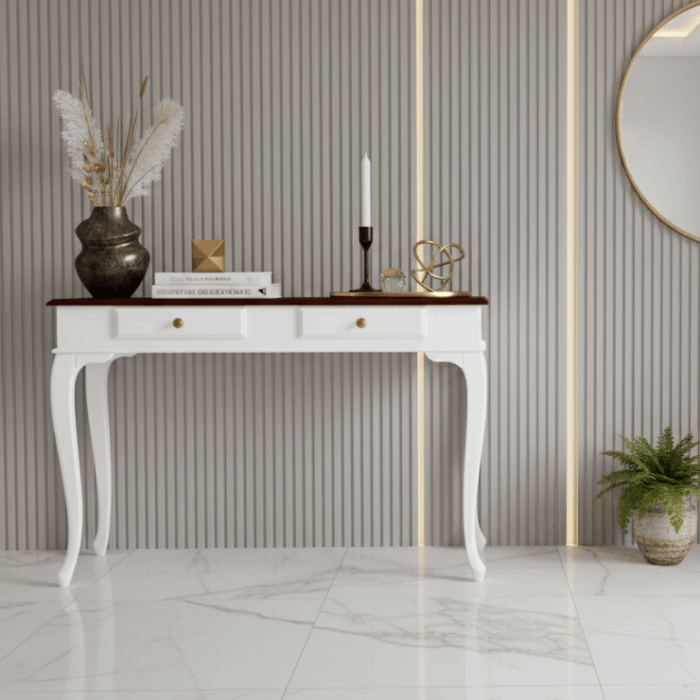 Wooding Mobilya 100 Cm Masif Lükens Beyaz Ceviz Dresuar