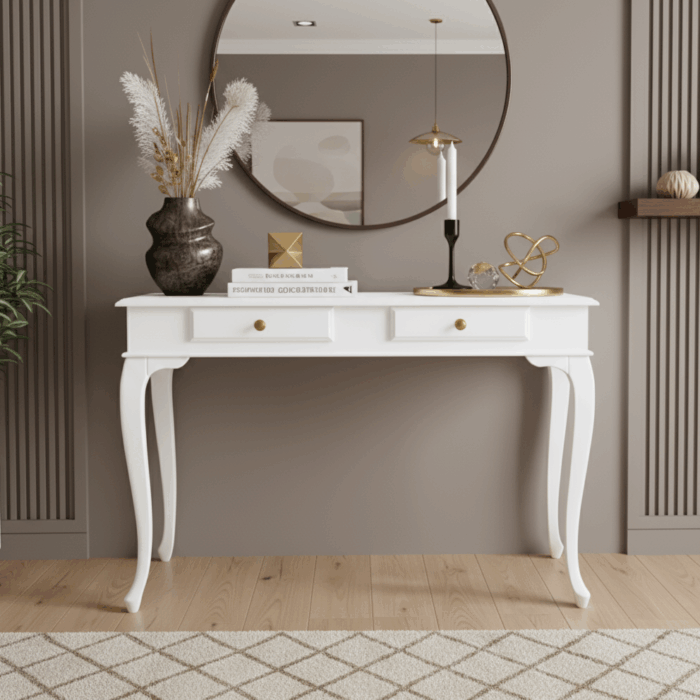 Wooding Mobilya 100 Cm Masif Lükens Beyaz Dresuar